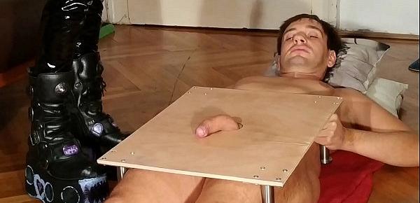  Domina cock stomping torture slave in brutal platform pt1 HD